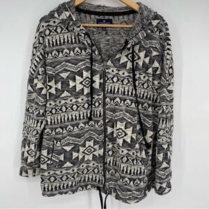 American Eagle Unisex Aztec Sweater Jacket Western Prairiecore Large